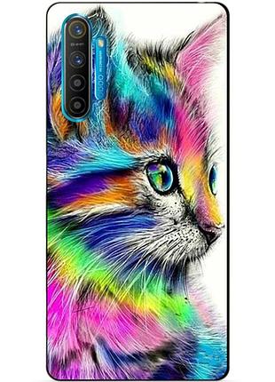 Силиконовый чехол бампер для realme x2 с рисунком акварельный котик