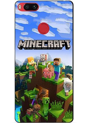 Силиконовый бампер чехол для xiaomi mi a1 с рисунком minecraft