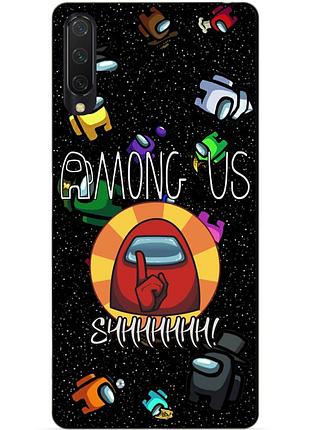 Силиконовый бампер чехол для xiaomi mi 9 lite с рисунком among us