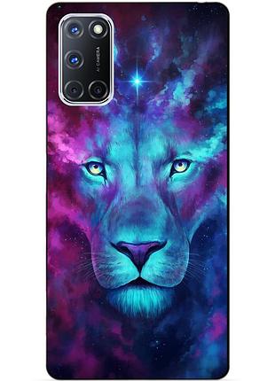 Силиконовый бампер чехол для oppo a72 с рисунком космический лев