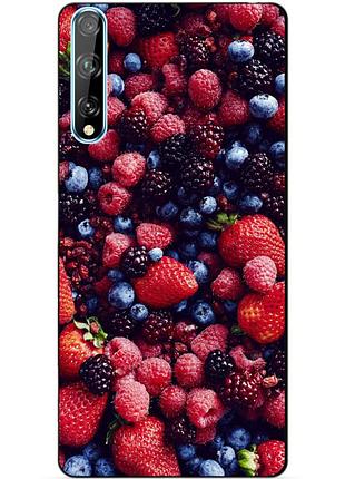 Силіконовий чохол бампер для huawei p smart s з малюнком ягоди