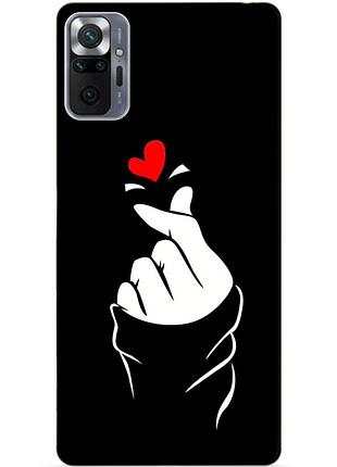 Силіконовий бампер чохол для xiaomi redmi note 10 pro з малюнком знак любові