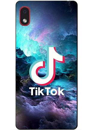 Силиконовый бампер чехол для samsung a01 core с рисунком tik tok