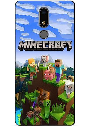 Силиконовый бампер чехол для meizu m8 lite с рисунком minecraft