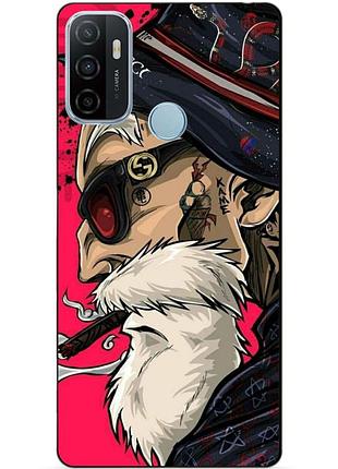 Силиконовый бампер чехол для oppo a53 с рисунком дед в панаме