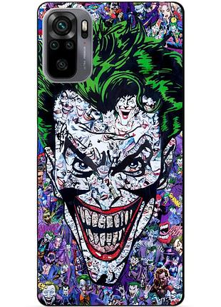 Силиконовый бампер чехол для xiaomi redmi note 10s / note 10 с рисунком джокер