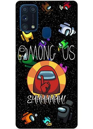 Силиконовый бампер чехол для samsung m31 с рисунком among us