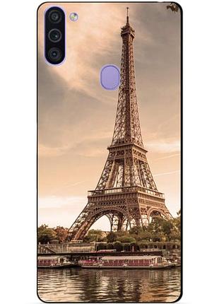 Силиконовый бампер чехол для samsung m11 galaxy m115f с рисунком париж