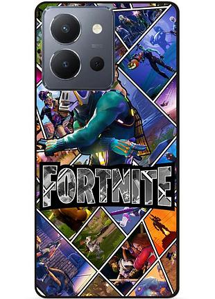 Силиконовый чехол бампер для vivo y36 с картинкой фортнайт fortnite