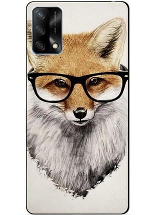 Силіконовий бампер чохол для oppo a74 з картинкою лисиця