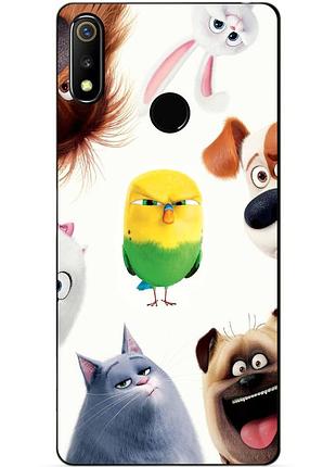 Силіконовий чохол бампер для realme 3 з малюнком таємна життя домашніх тварин