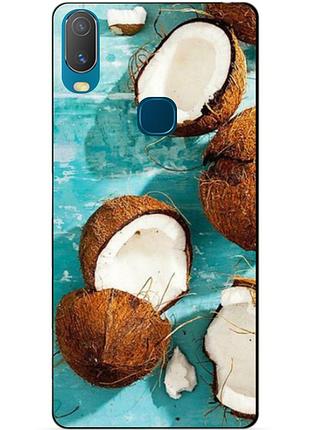 Силиконовый бампер чехол для vivo y11 с рисунком кокосы