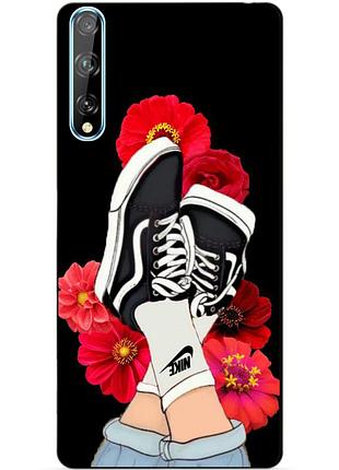 Силіконовий чохол бампер для huawei p smart s з малюнком кеди