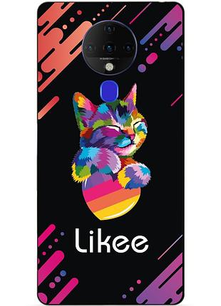 Силиконовый бампер чехол для tecno spark 6 с рисунком likee