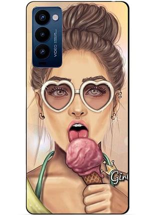 Силиконовий бампер чехол для tecno camon 18p з картинкою морозене