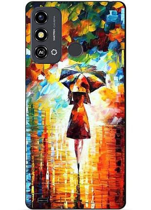Силіконовий чохол бампер для zte blade a53 з малюнком прогулянка