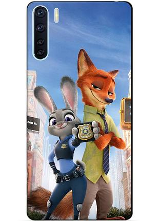 Силіконовий бампер чохол для oppo a91 з малюнком зверополис
