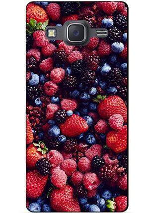 Бампер силиконовый чехол для samsung j7 galaxy j700 с рисунком ягоды
