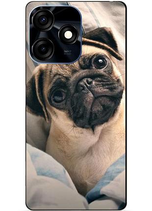 Силиконовый чехол бампер для tecno spark 10c с рисунком фото мопс