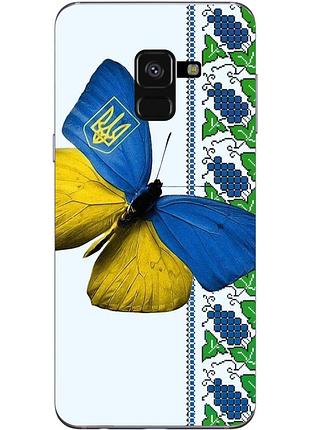 Чехол силиконовый бампер для samsung a8 plus galaxy a730 бабочки 10