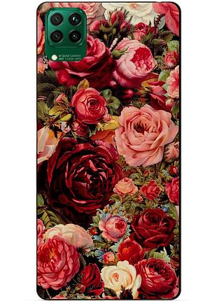 Силіконовий чохол бампер для huawei p40 lite з малюнком червоні троянди