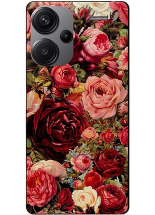 Силіконовий чохол бампер для xiaomi redmi note 13 pro plus 5g з малюнком червоні троянди квіти