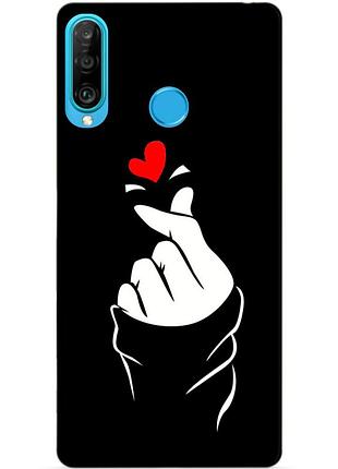 Силіконовий бампер чохол для huawei p30 lite з малюнком знак любові