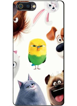 Силіконовий чохол бампер для realme c2 з малюнком таємна життя домашніх тварин