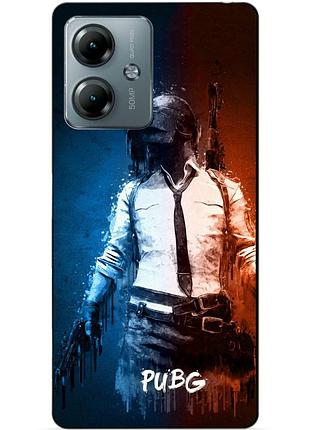 Силиконовый чехол бампер для motorola moto g14 с рисунком puвg пабг