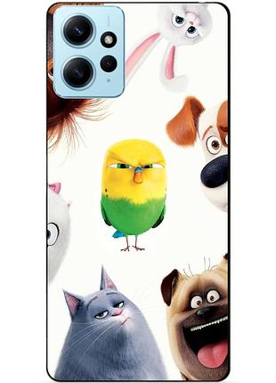 Силіконовий бампер чохол для xiaomi redmi note 12 з малюнком таємне життя домашніх животних