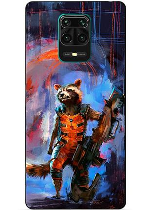 Силіконовий бампер чохол для xiaomi redmi note 9s/note 9 pro з малюнком реактивний єнот