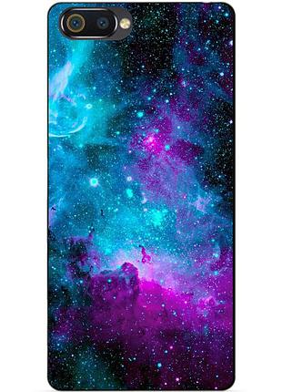 Силиконовый чехол бампер для realme c2 с рисунком галактика