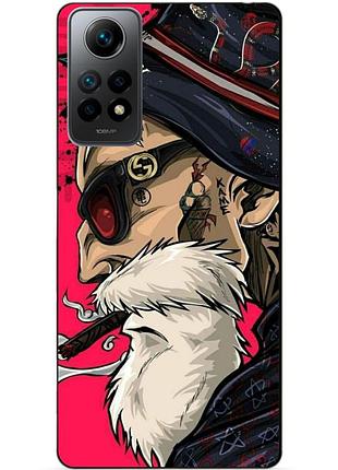 Силиконовый бампер чехол для xiaomi redmi note 12 pro с рисунком дед хипстер
