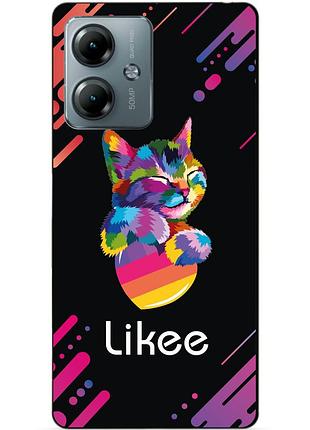 Силиконовый чехол бампер для motorola moto g14 с рисунком likee лайки
