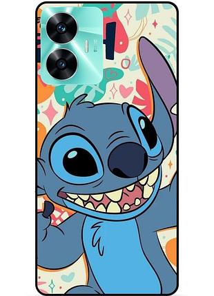 Силиконовый бампер чехол для realme c55 с рисунком stitch стич