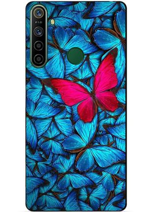 Силиконовый чехол бампер для realme 5i с рисунком бабочки