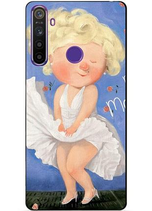 Силиконовый чехол бампер для realme 5 с рисунком монро гапчинская