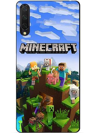 Силиконовый бампер чехол для xiaomi mi 9 с рисунком minecraft