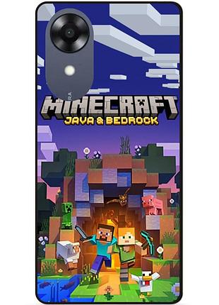 Силиконовый чехол бампер для oppo a17k с картинкой майнкрафт minecraft