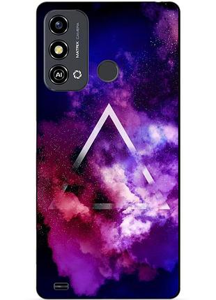 Силиконовый чехол бампер для zte blade a53 с рисунком космос галактика
