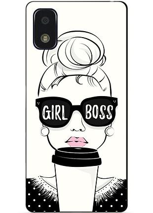 Силиконовый чехол бампер для zte blade l210 с рисунком girl boss