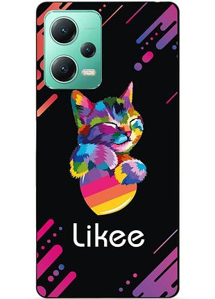 Силіконовий чохол бампер для xiaomi redmi note 12 5g з малюнком likee лайки