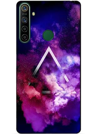 Силиконовый чехол бампер для realme 5i с рисунком космос
