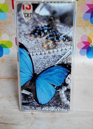 Чохол силіконовий бампер для lenovo p70 з малюнком метелик