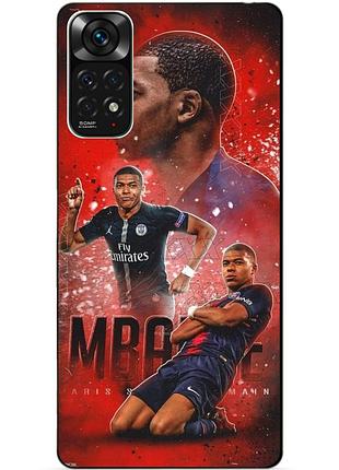 Силиконовый бампер чехол для xiaomi redmi note 11 / note 11s с рисунком mbappe psg