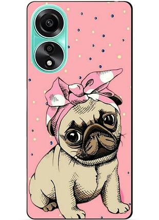 Силіконовий чохол бампер для oppo a78 з малюнком мопс