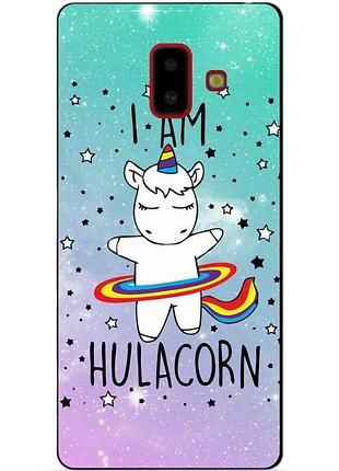 Силіконовий бампер чохол для samsung j6 plus galaxy j610 з малюнком єдиноріг