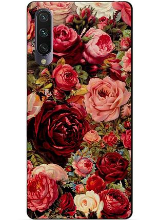 Силіконовий чохол бампер для xiaomi mi a3 з малюнком червоні троянди