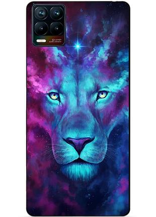 Силиконовый чехол бампер для realme 8 / 8 pro с рисунком космический лев