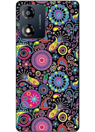 Силіконовий чохол бампер для motorola moto e13 з малюнком східні візерунки